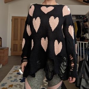 Wildfox Couture White Label Heart Knit Sweater